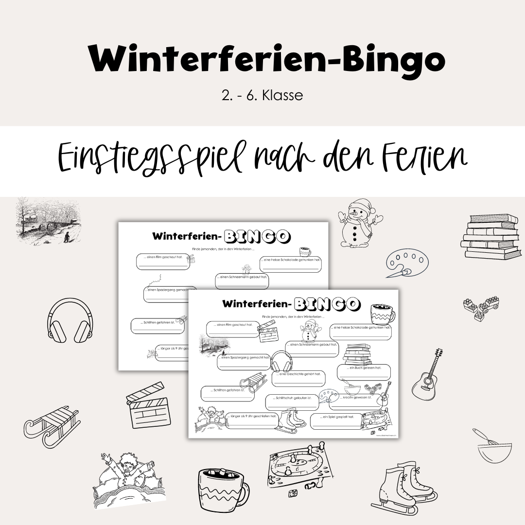 Winterferien-Bingo | Einstiegsspiel nach den Ferien | 2.-6. Klasse