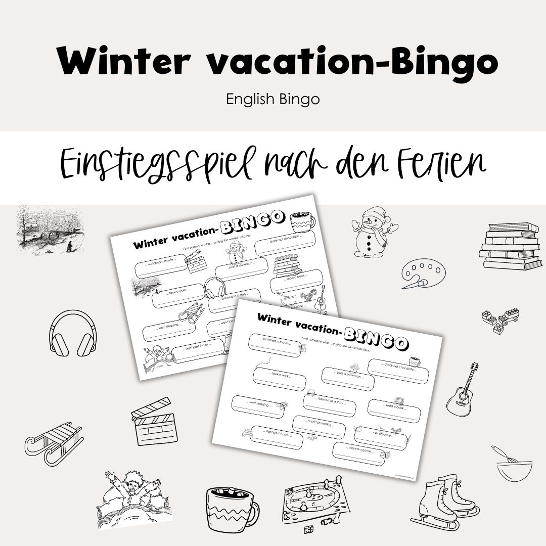 Winter vacation-Bingo | Einstiegsspiel nach den Ferien | English Bingo